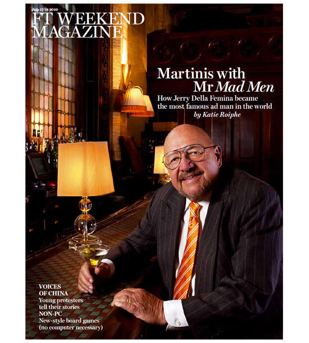 Jerry Della Femina for FT Weekend Magazine England.  He was one of the most influential ad man in the world. Photograph was at Campbell Apartments in Grand Central Terminal NYC.
