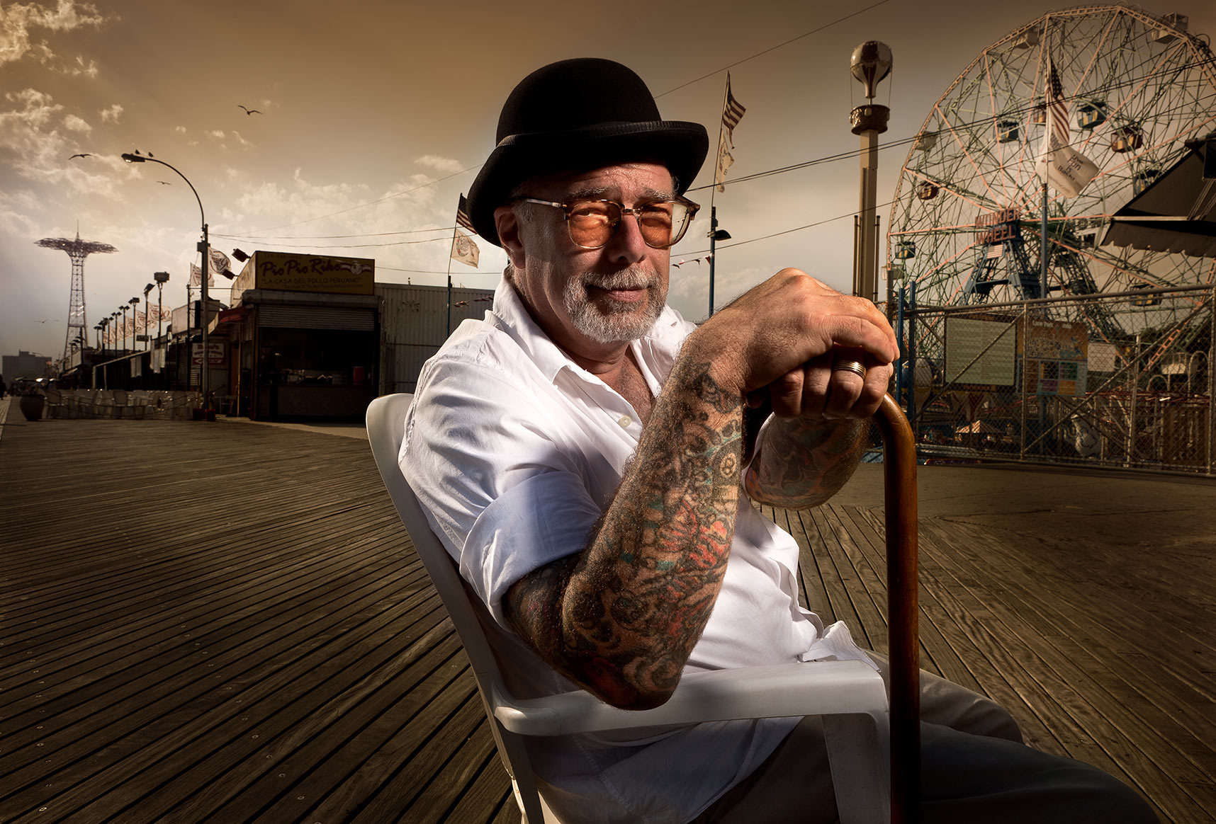 "Mayor of Coney Island" Dick Zigun   founder of the non-profit arts group Coney Island USA portrait for FT Financial Times of London : Portraits : New York City based photographer and video specializing in portrait corporate portraits, video, editorial stories for on location and architectural photography