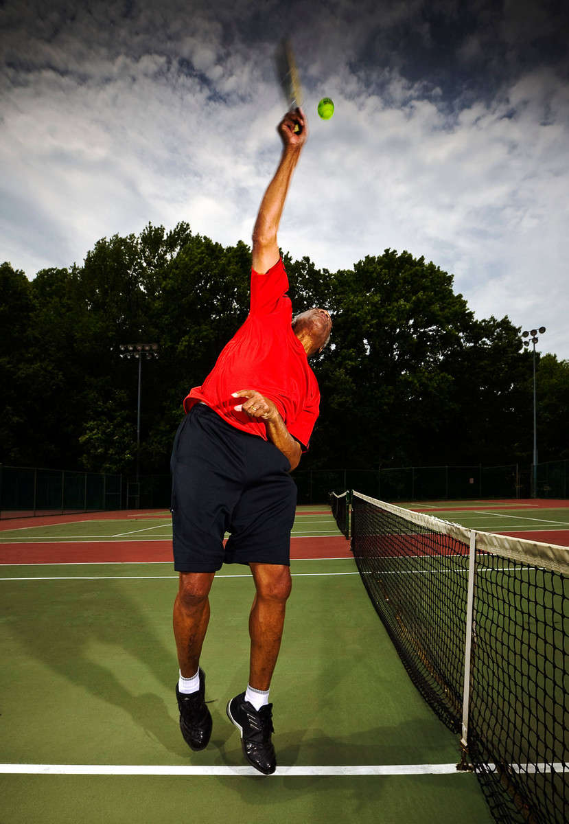 Heart medicine story for Forbes magazine with Earl Anderson who used the new drug instead of having surgery.  Earl is an avid tennis player : Portraits : New York City portrait photographer