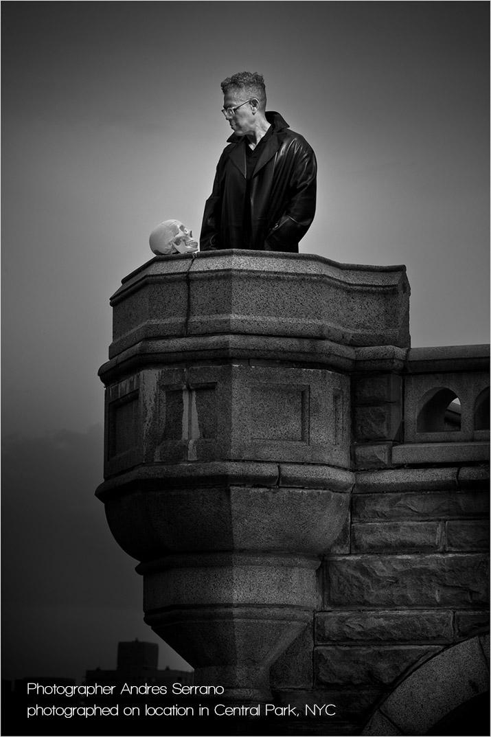 Artist Andres Serrano photographed on location in Central Park, NYC