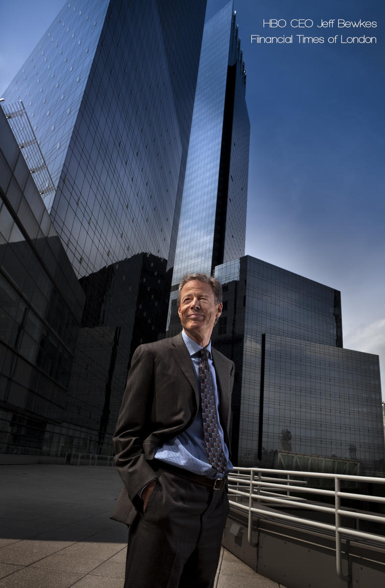 CEO Jeff Bewkes Time Warner at Columbus Circle HQ, NYC - cover photo for FT Weekend, London, England - corporate portrait