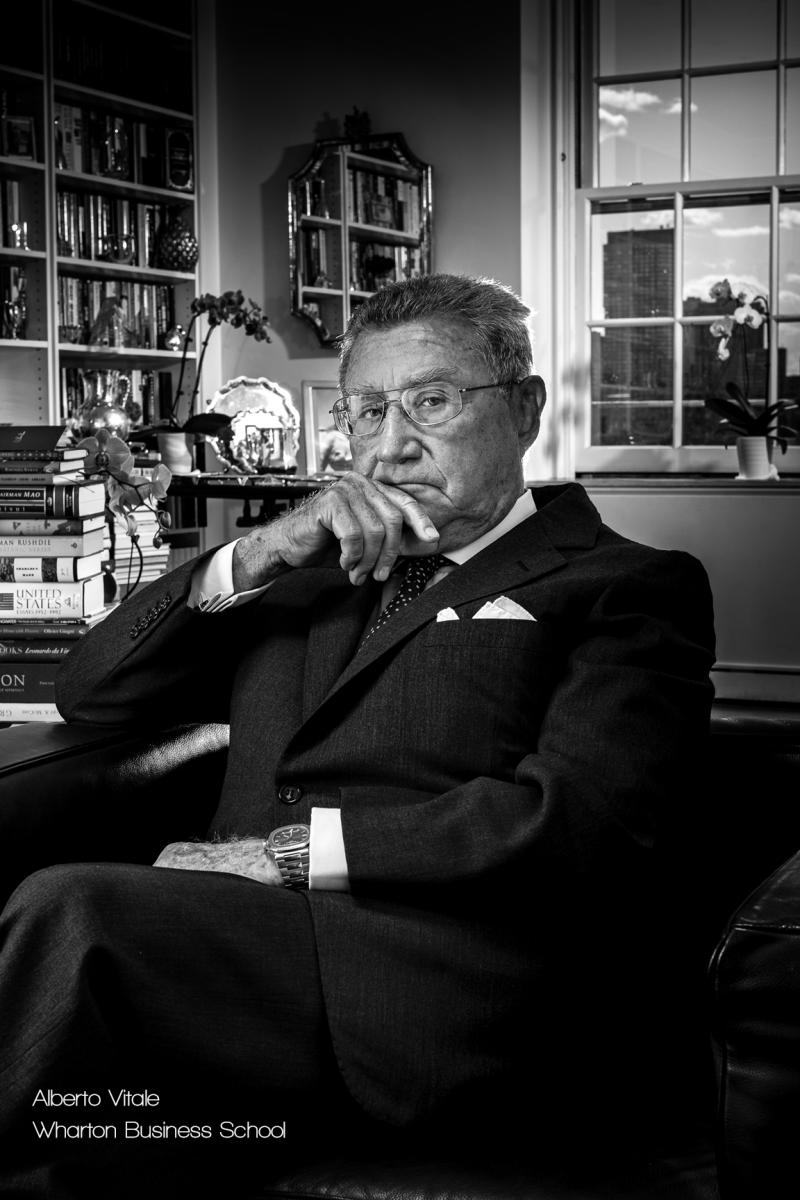 Alberto Vitale former CEO Random House photographed for Wharton University