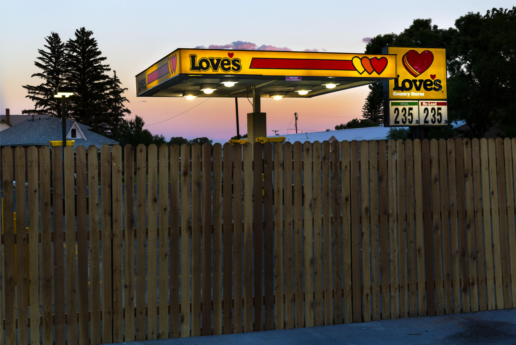 View of Love's gas station from the parking lot of the hotel in Monte Vista, CO. : Visiting Mom : New York City portrait photographer