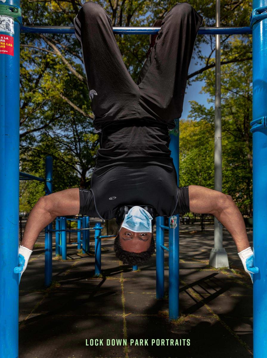 Mike at the gym workout area in Marcus Garvey Park - Harlem.