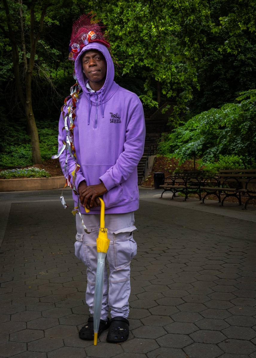Aubrey Abrams - Jackie Robinson Park, New York City. At the Harlem park, various community pedestrians were photographed for the ReFashion Our Future produced by Susan Stair with sponsorship from the Howard Gilman Foundation, LMCC, NYC Cultural Affairs and the NYC Parks Dept.