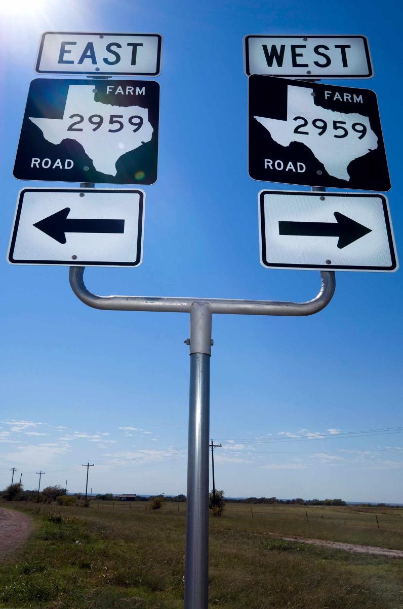 Road sign in Texas.