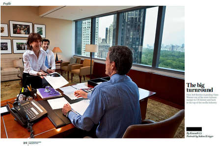 CEO Jeff Bewkes Time Warner in his office for a feature article
