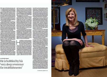 Arianna Huffington for a feature story in FT Weekend Magazine, London-England