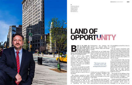 CEO Paul Ross for Edrington Americas corporate annual report... photographed on location outside the Flatiron building, NYC - corporate headshot on location photography