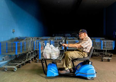 Air Force veteran Richard Gottlieb shopping at Walmart - Alamosa - Colorado