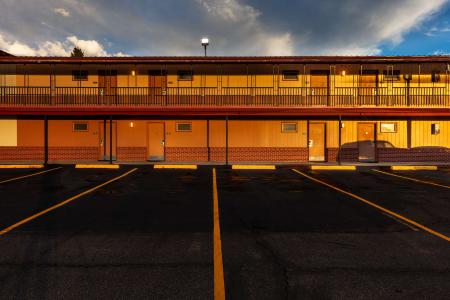 Parking lot at the Best Western Movie Manor motel in Monte Vista Colorado.