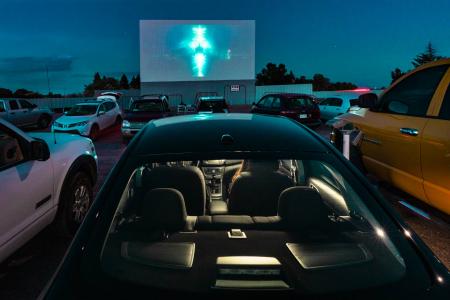 Auto America photo series. Movie Manor in Monte Vista, Colorado.  One of the few outdoor movie screens still playing films to drive-inn audiences.