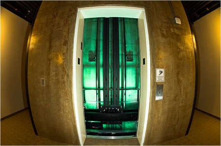 Otis Gen2 elevator at the Proximity Hotel, Greensboro, NC a LEED certified hotel -state of the art GREEN hotel 