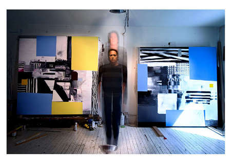 Painter Donald Vaccino in New York City studio for SPACE magazine article on his paintings